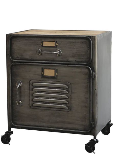 Bilde av Factory skap med skuff og hjul fra Chic Antique